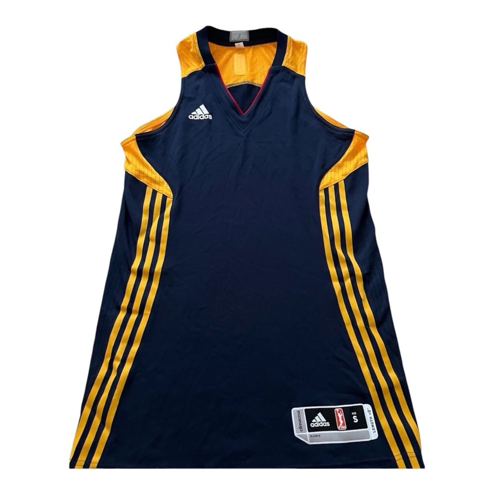 Adidas WNBA Basketball Jersey Womens Small Navy Blue Gold Climacool AC3069 NEW